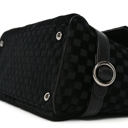 Chanel Velvet Checkered Flap Bag Black 10 of 10