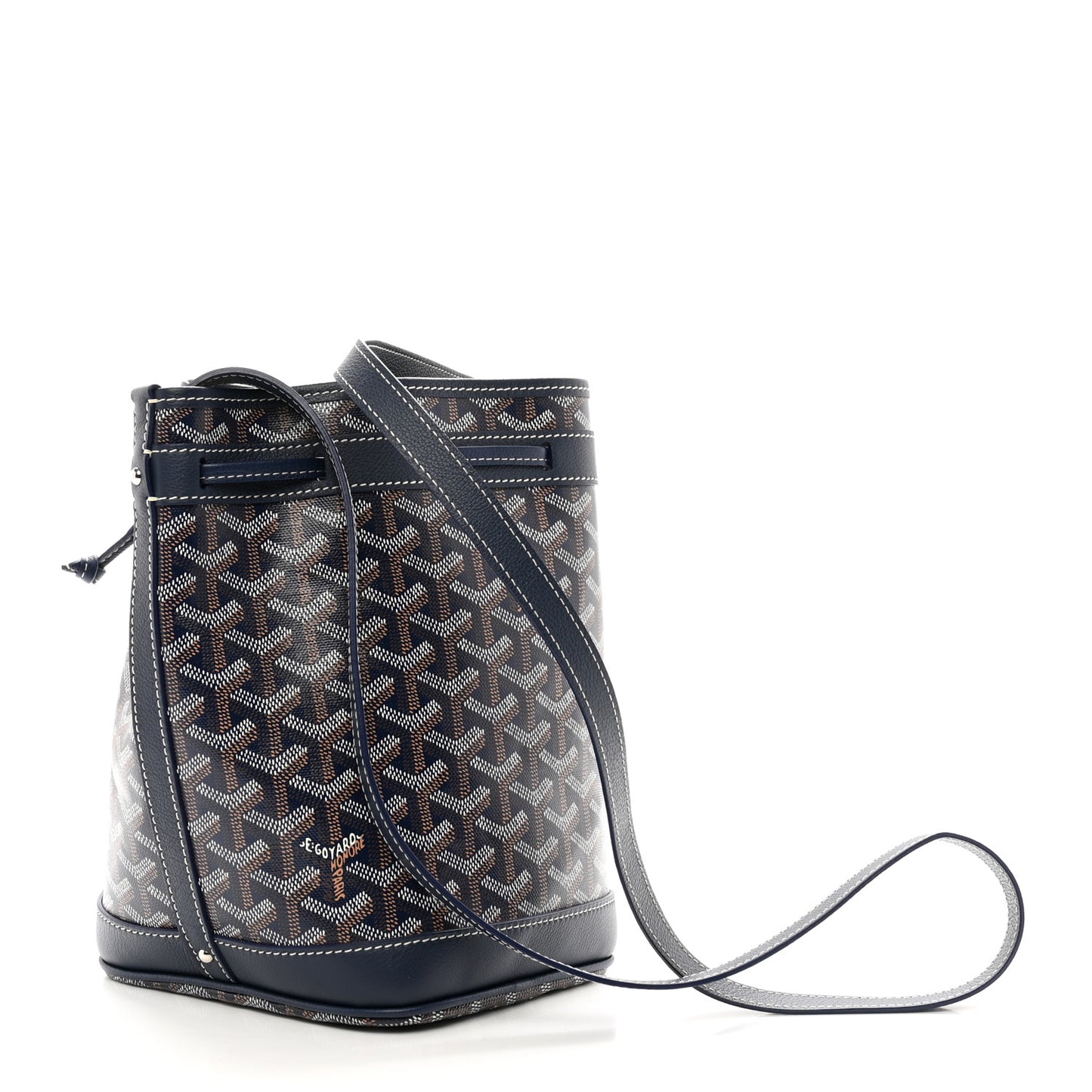 Goyardine Petit Flot Bucket Bag PM Navy