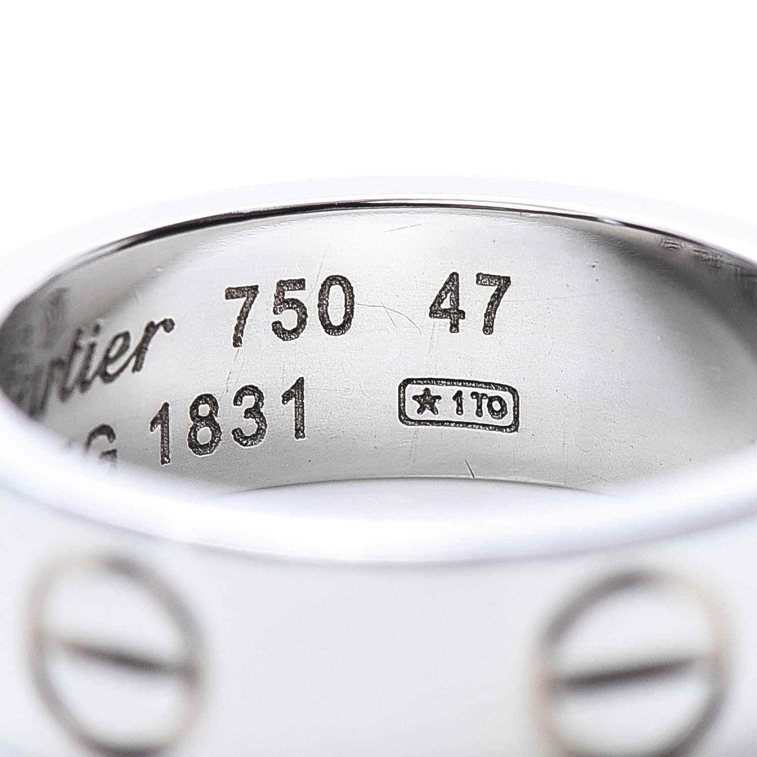 Cartier 18K White Gold 5.5mm LOVE Ring 47 4 5 of 5