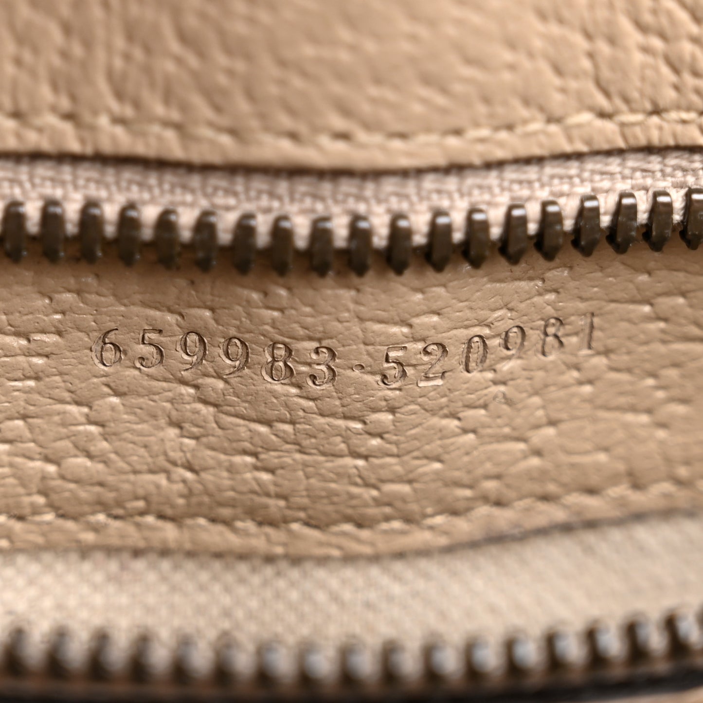 GG Supreme Monogram Textured Dollar Calfskin Small Retro Interlocking G Tote Bag Beige Mystic White Oatmeal