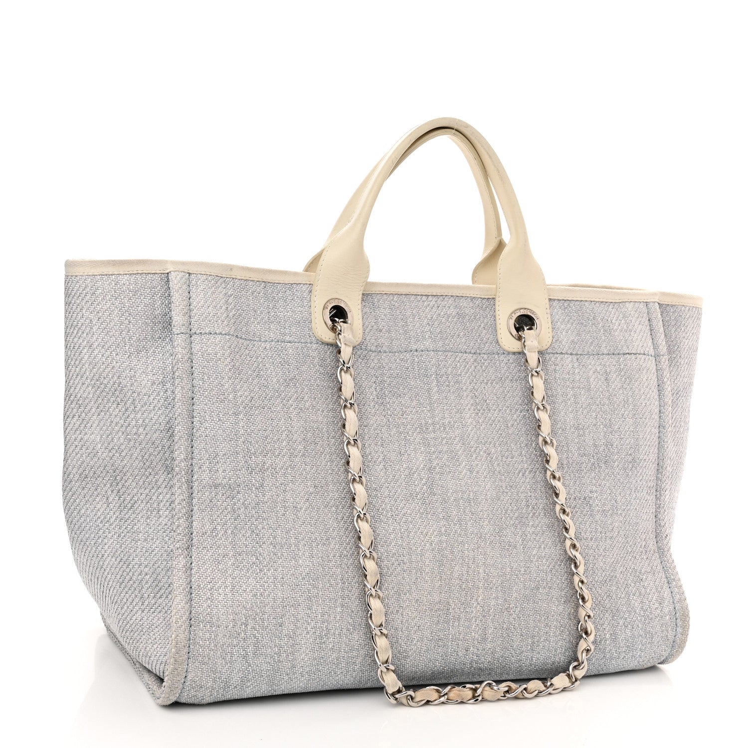 Chanel Canvas Medium Deauville Tote Denim Blue 3 of 14