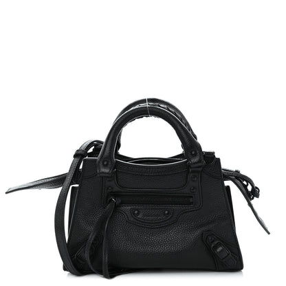 Balenciaga Grained Calfskin Neo Classic Black Hardware Mini City Black 1 of 12
