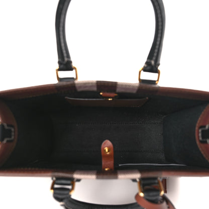 Burberry E-Canvas Check Calfskin Mini Freya Tote Dark Birch Brown 4 of 8
