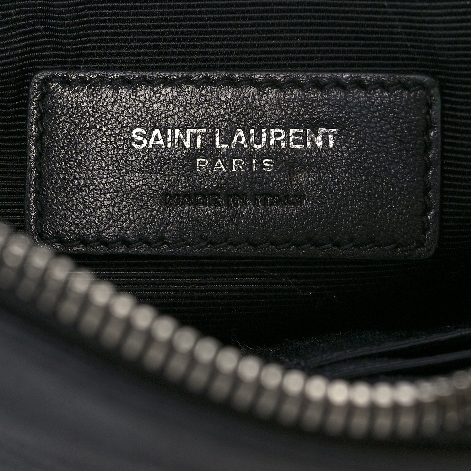 Saint Laurent Calfskin Monogram Fringe Pouch Black 6 of 10