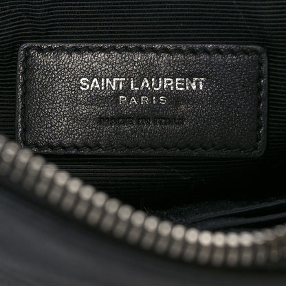 Saint Laurent Calfskin Monogram Fringe Pouch Black 6 of 10