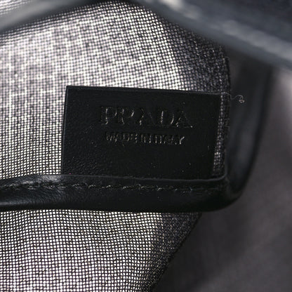 Prada Mesh Sequin Spazzolato Logo Tote Black 7 of 10
