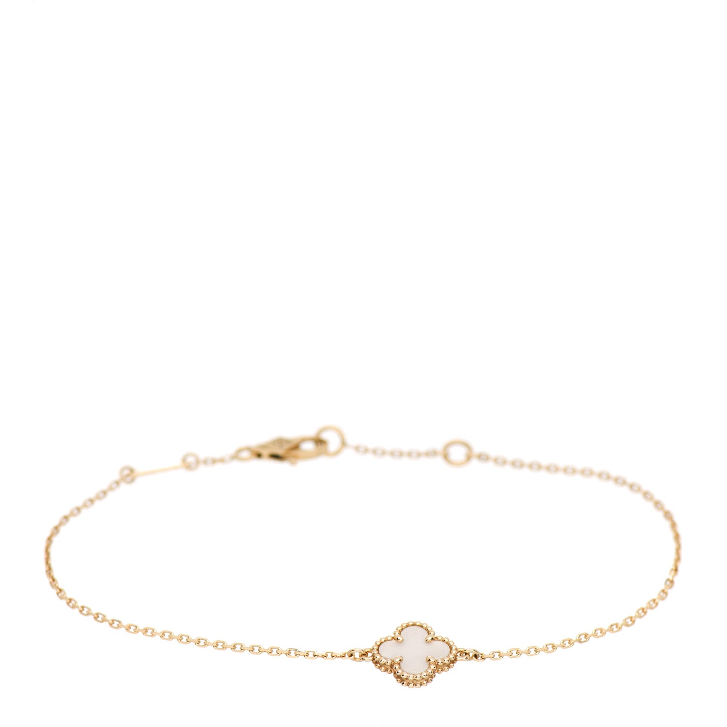 Van Cleef & Arpels 18K Yellow Gold Mother of Pearl Sweet Alhambra Bracelet 1 of 5
