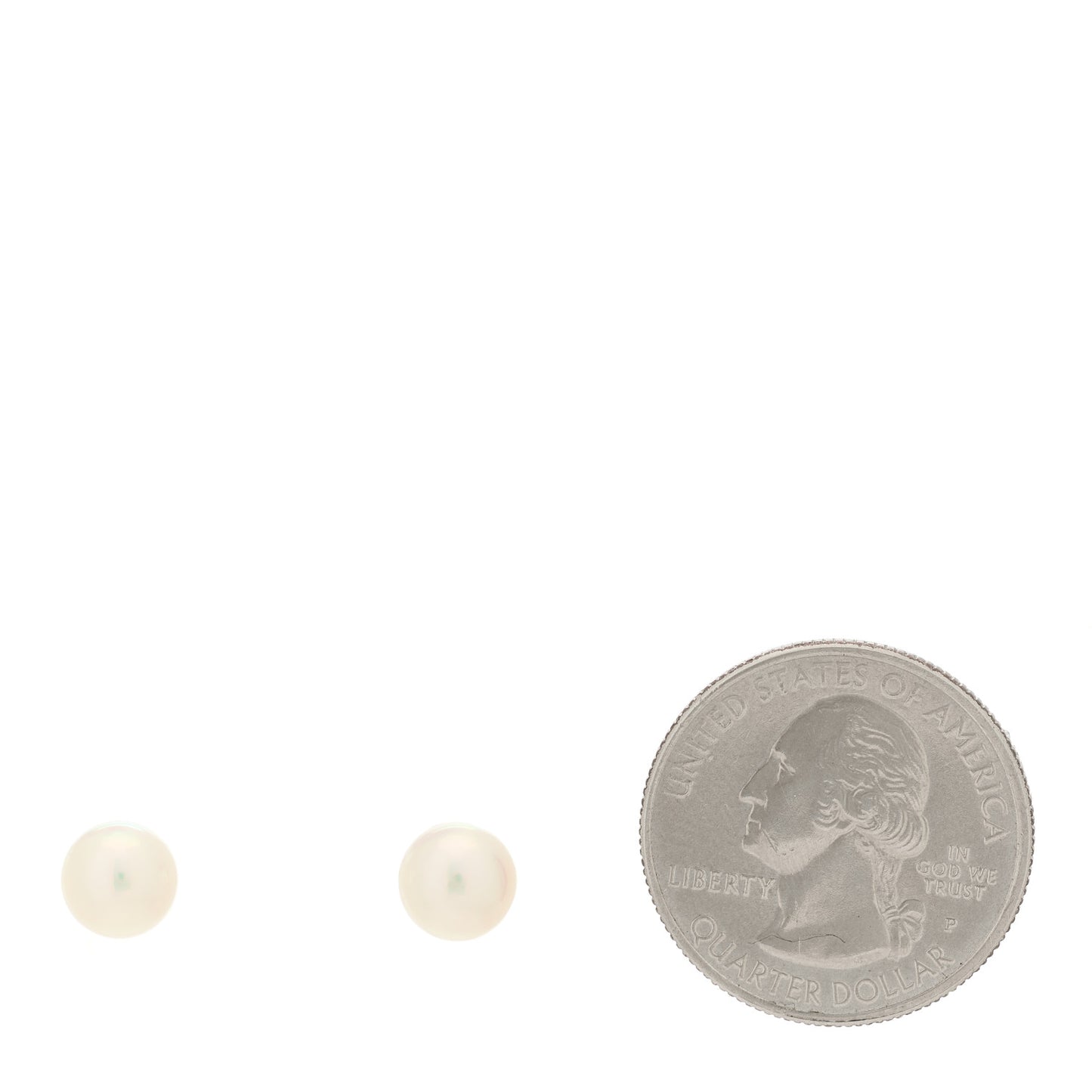 18K White Gold Akoya Cultured Pearl 7-7.5mm Earrings