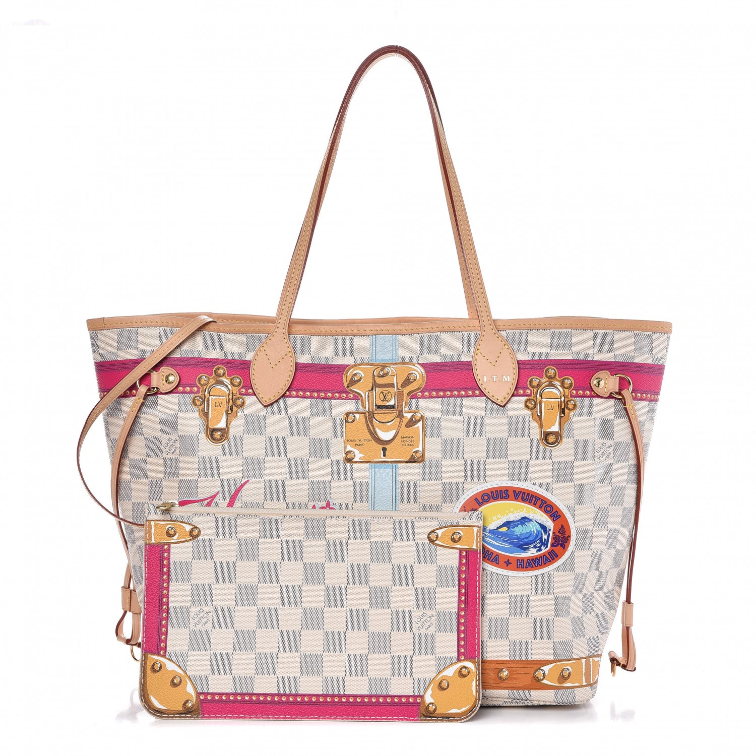 Louis Vuitton Damier Azur Summer Trunks Hawaii Neverfull MM 1 of 10