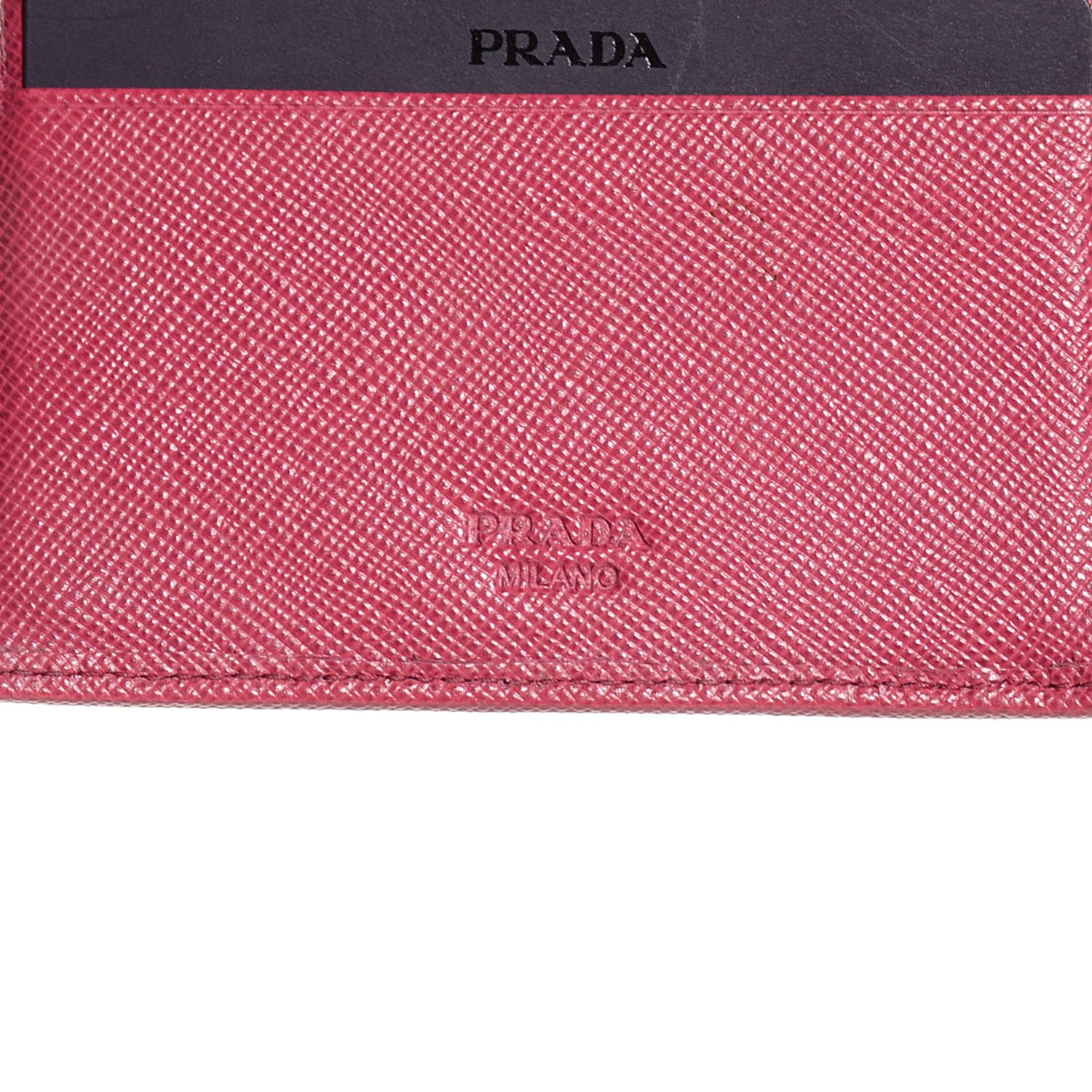Prada Saffiano Metal Continental Wallet Ibisco 12 of 12