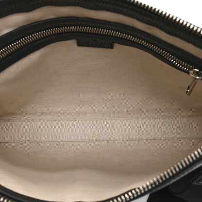 Gucci Piuma Calfskin Jumbo GG Embossed Medium Wristlet Messenger Bag Black 5 of 11