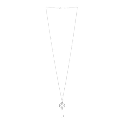 Tiffany 18K White Gold Diamond Atlas Key Pendant Necklace 3 of 7