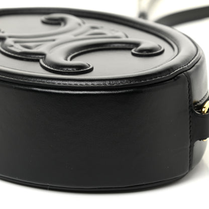 Celine Smooth Calfskin Cuir Triomphe Oval Bag Black 9 of 11