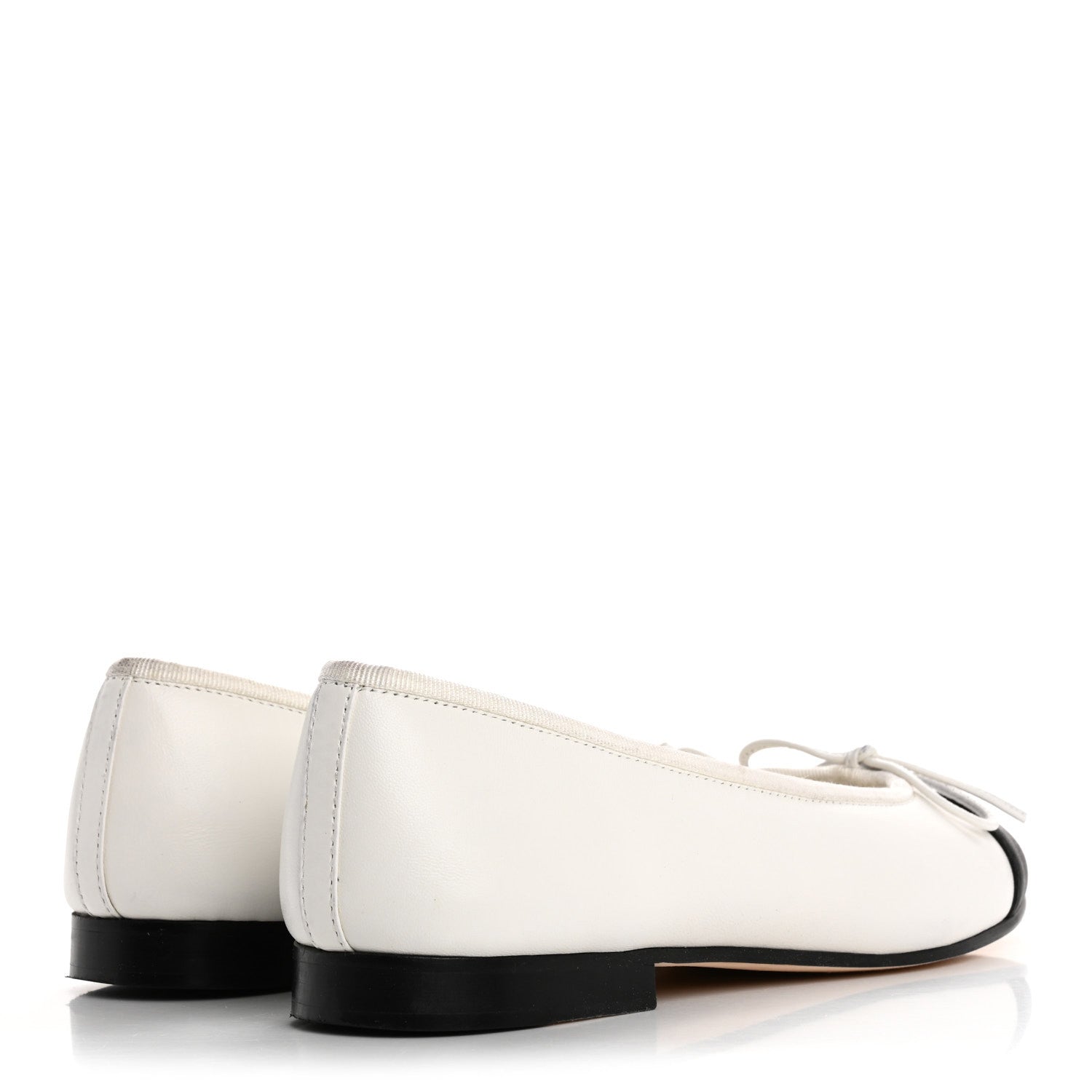Chanel Lambskin Cap Toe CC Ballerina Flats 36 White Black 5 of 12