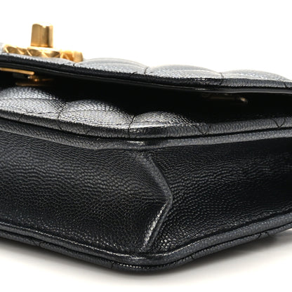 Chanel Pearly Caviar Quilted Fit For You Wallet On Chain WOC Black 9 of 9