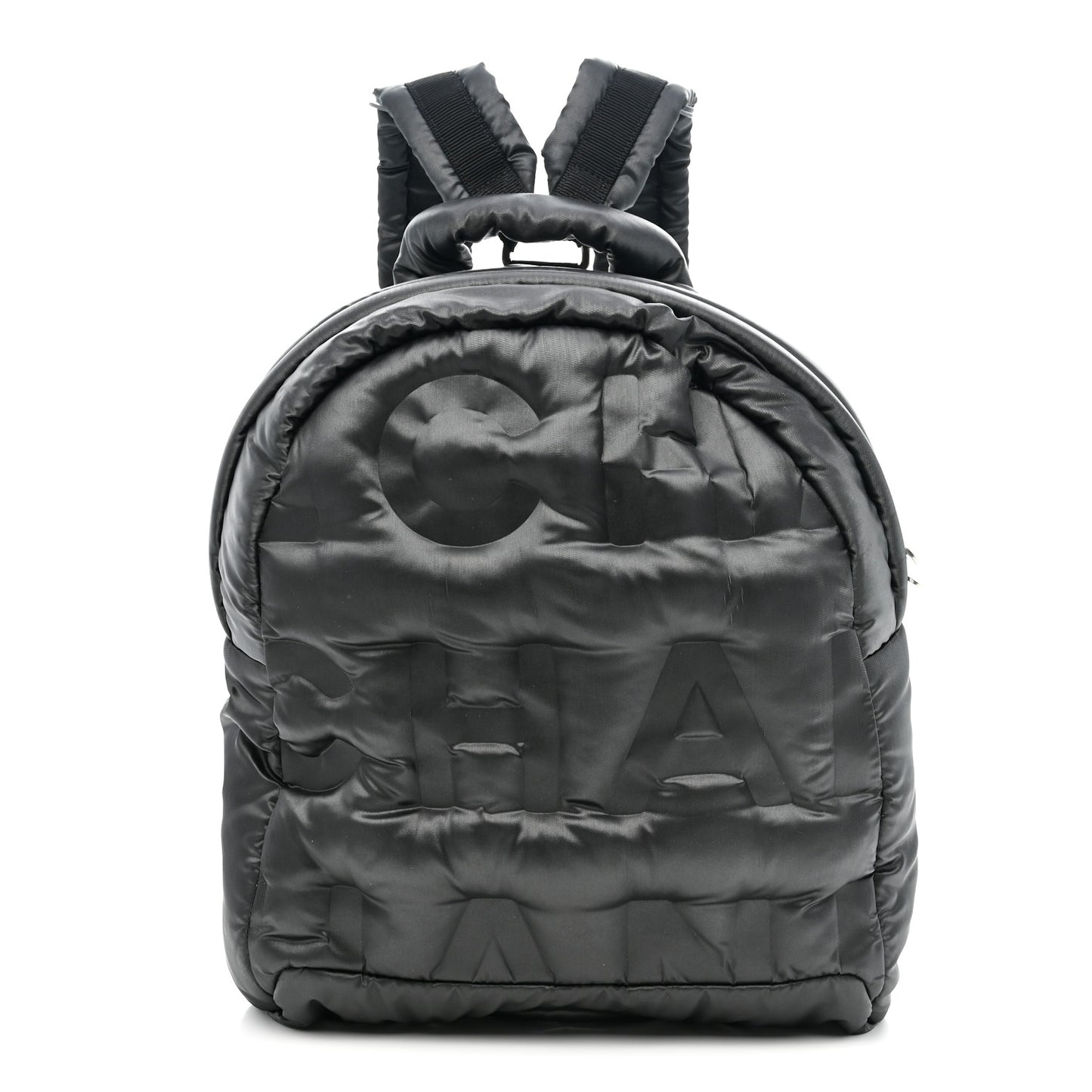 Nylon Embossed Small Doudoune Backpack Grey