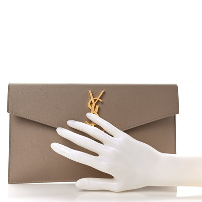 Saint Laurent Grain De Poudre Uptown Pouch Dark Beige 2 of 6