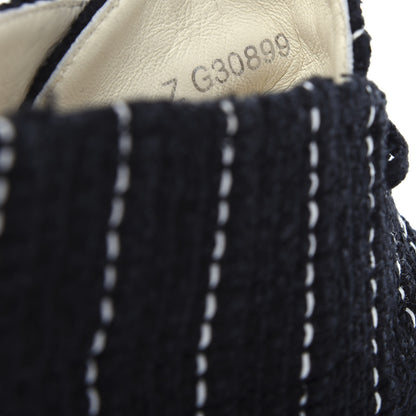 Chanel Tweed Calfskin Patent CC Lace Up Espadrilles 39 Black 10 of 11