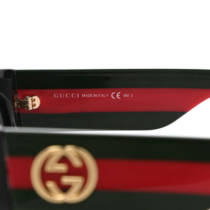Gucci Acetate Oversized Rectangle Frame Web Sunglasses GG3864/S Black 5 of 7