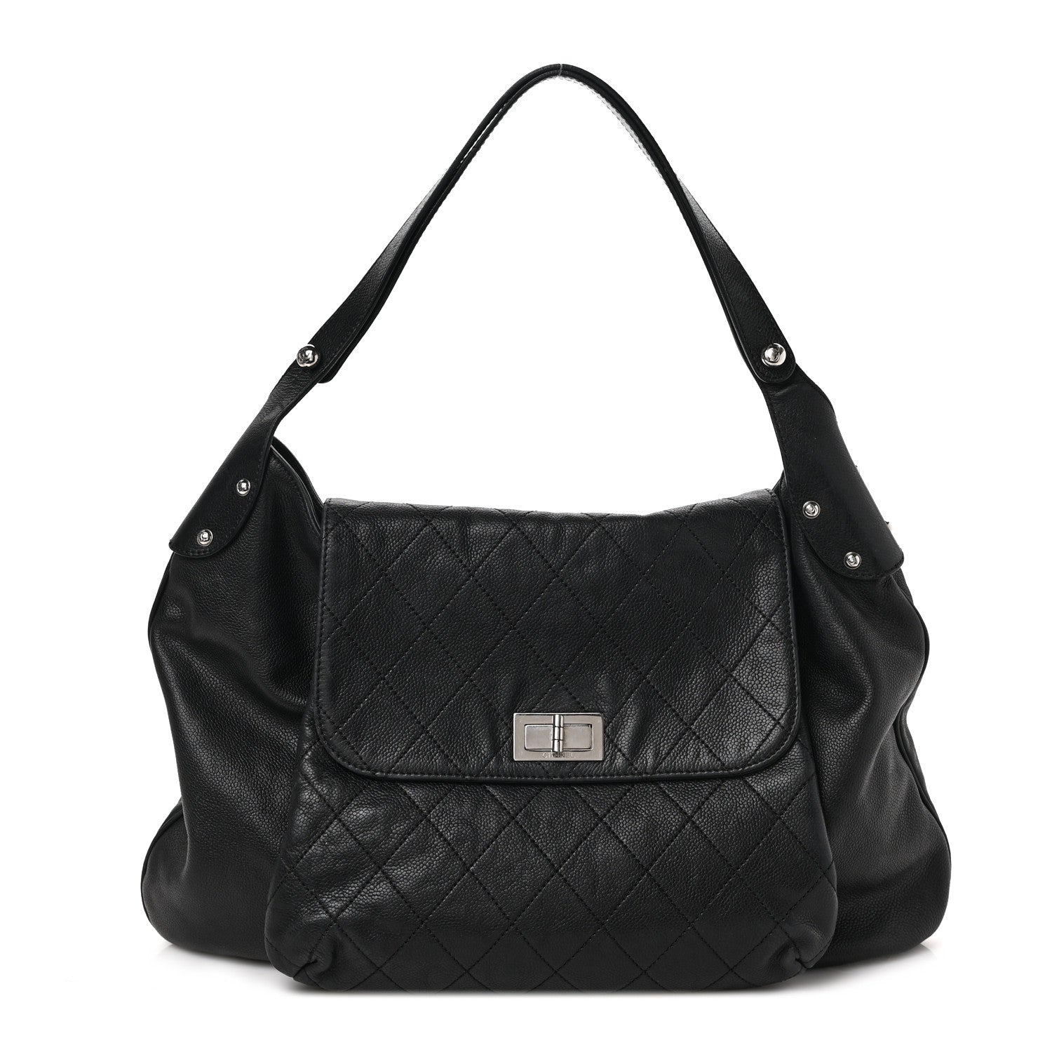 Chanel Caviar Stitched Pocket In The City Hobo Black 1 of 11