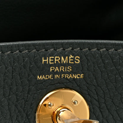 Hermes Taurillon Clemence Mini Lindy 20 Vert Fonce 6 of 11