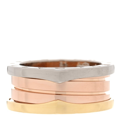 Bulgari 18K Rose White Yellow Gold B.Zero1 Three-Band Ring 51 5.75 1 of 7