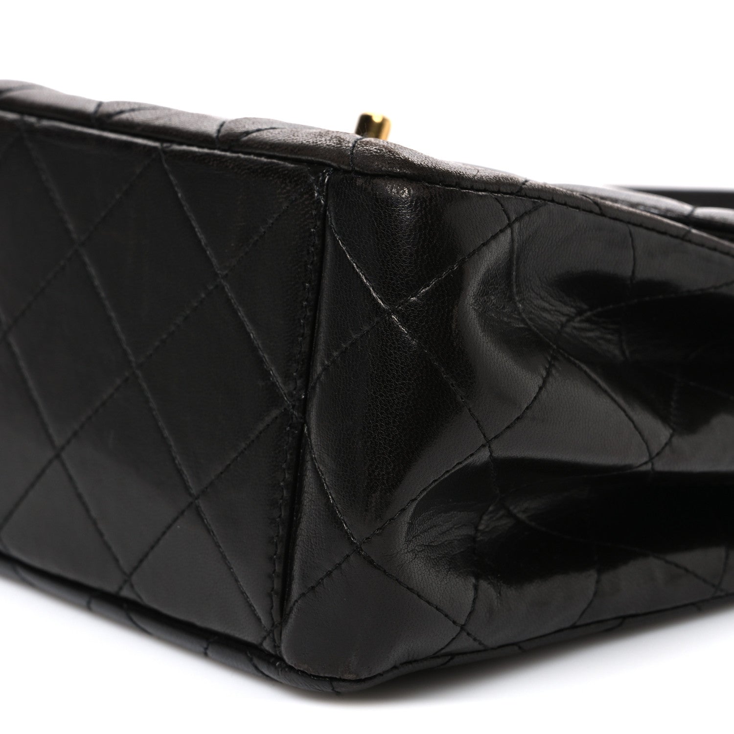 Chanel Lambskin Quilted Flap Shoulder Bag Black 11 of 12