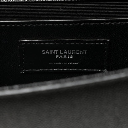 Saint Laurent Grain De Poudre Medium Classic Monogram Kate Satchel Black 6 of 10