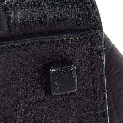 Celine Calfskin Crocodile Embossed Medium Phantom Luggage Black 11 of 14