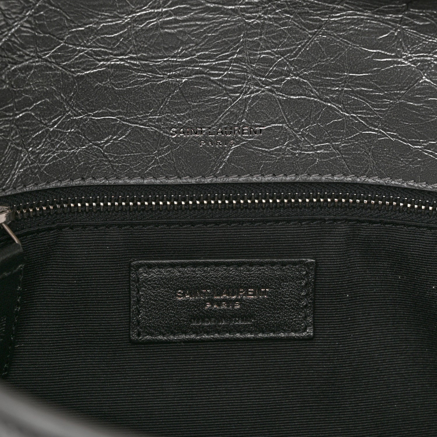 Saint Laurent Crinkled Calfskin Matelasse Monogram Medium Niki Chain Satchel Storm 7 of 10