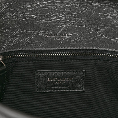 Saint Laurent Crinkled Calfskin Matelasse Monogram Medium Niki Chain Satchel Storm 7 of 10