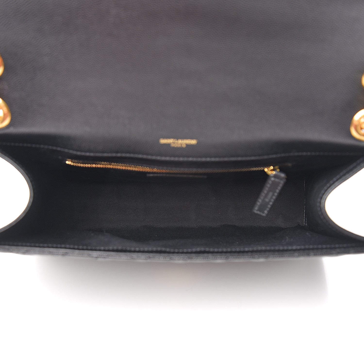 Saint Laurent Grain De Poudre Textured Mixed Matelasse Large Triquilt Monogram Satchel Black 4 of 9
