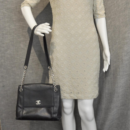 Chanel Caviar Flap Shoulder Bag Black SHW 2 of 10