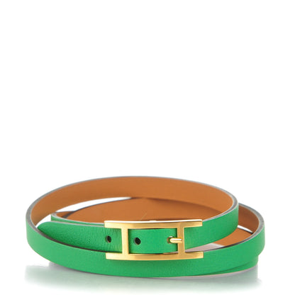 Hermes Swift Hapi 3MM Triple Tour Wrap Bracelet Small Bamboo 1 of 6