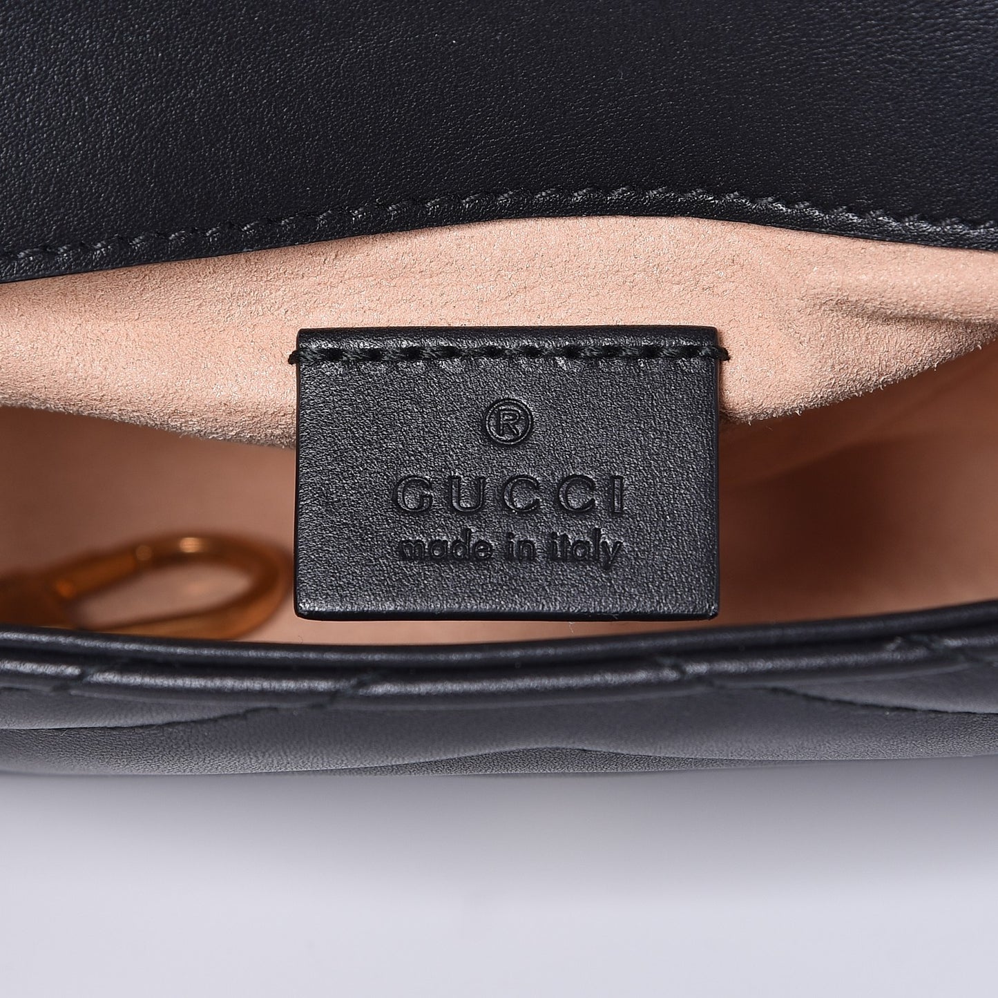 Calfskin Matelasse Super Mini GG Marmont Shoulder Bag Black