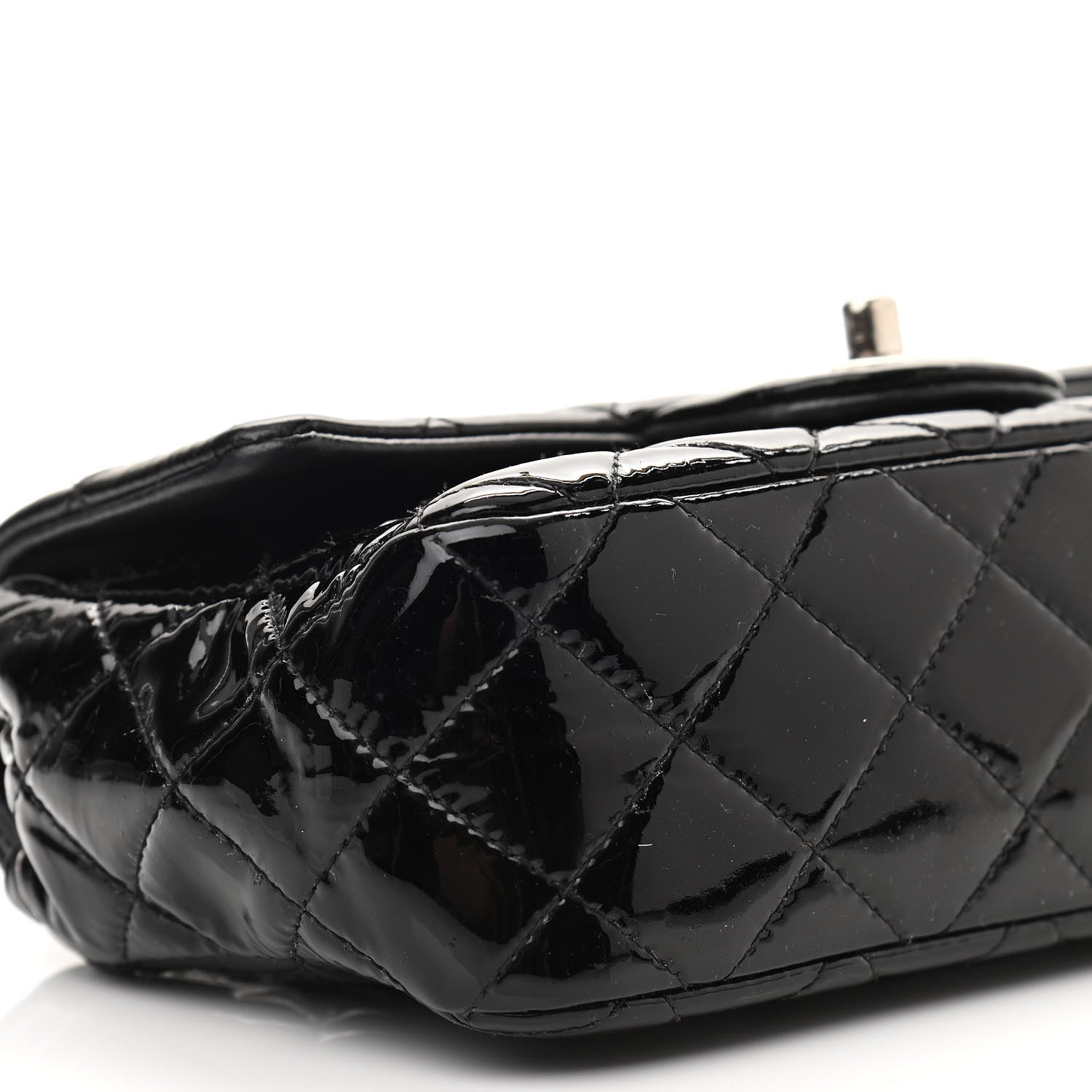 Chanel Patent Calfskin Quilted Mini Rectangular Flap Black 9 of 11
