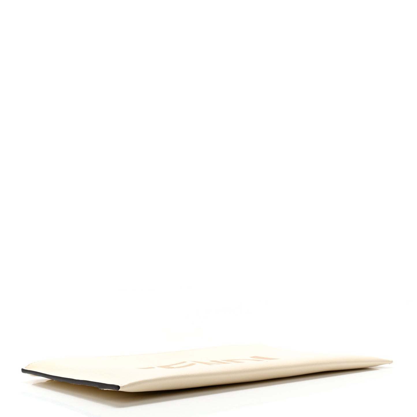 Vitello King Logo Embossed Medium Flat Pouch White Ice