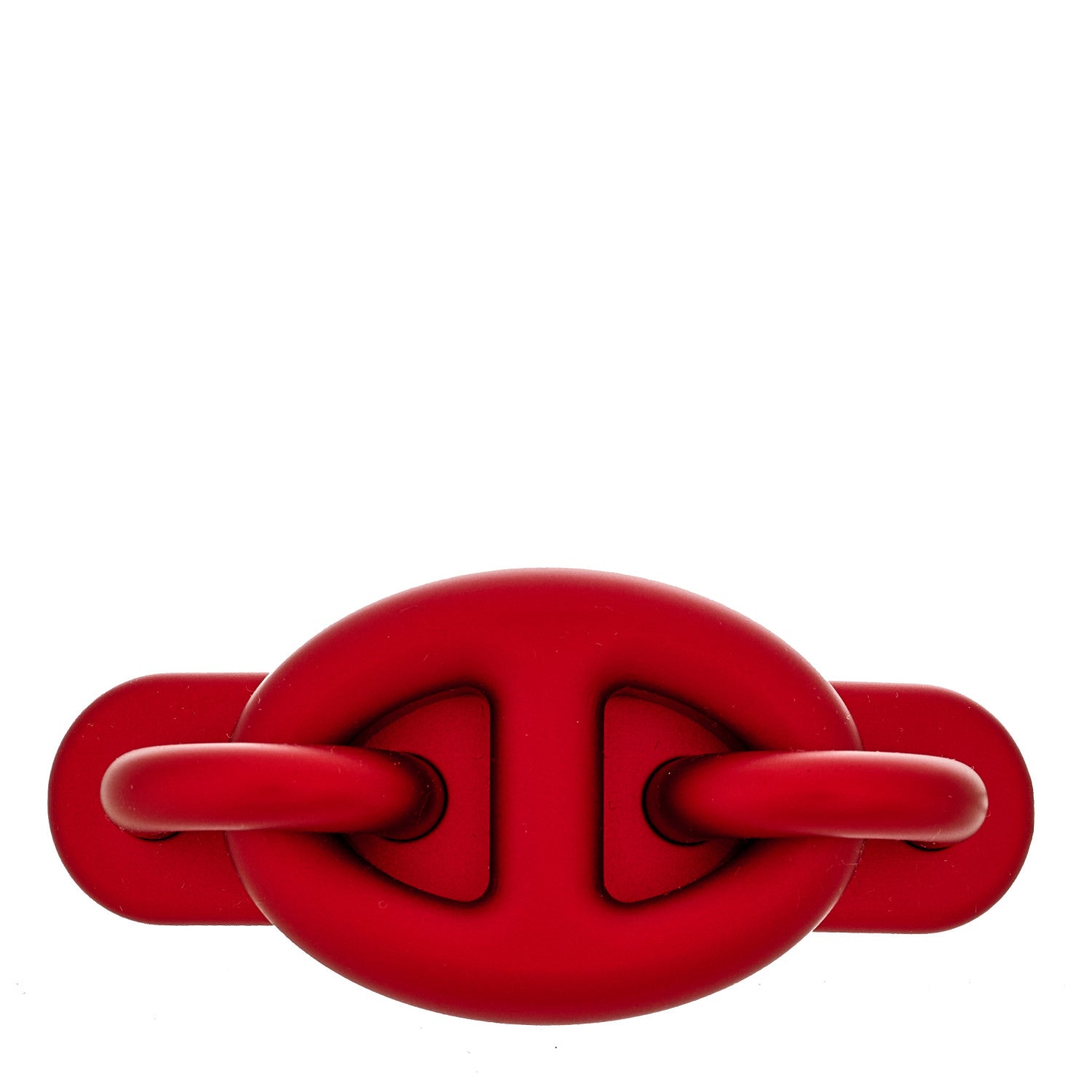 Hermes Matte Aluminium Tri Maillon PM Hair Clip Rouge De Coeur 1 of 4
