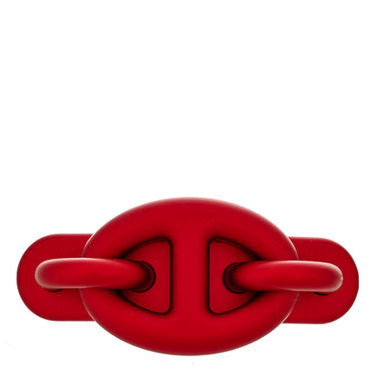 Hermes Matte Aluminium Tri Maillon PM Hair Clip Rouge De Coeur 1 of 4
