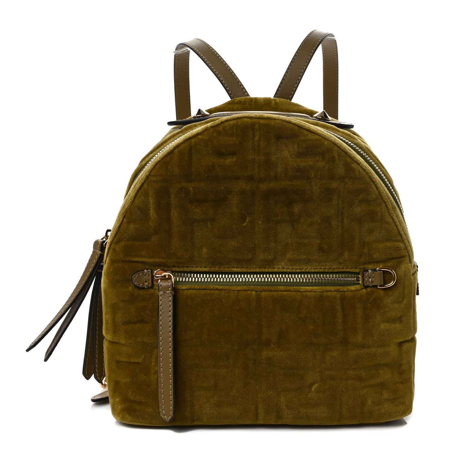 Fendi Velvet Vitello Century FF Embossed Mini Backpack Camaleonte 1 of 9