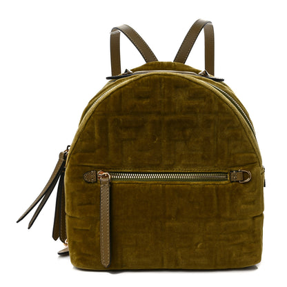 Fendi Velvet Vitello Century FF Embossed Mini Backpack Camaleonte 1 of 9