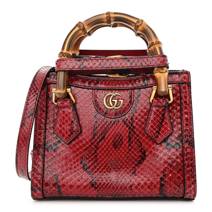 Gucci Snakeskin Mini Diana Tote Bag Red 1 of 9