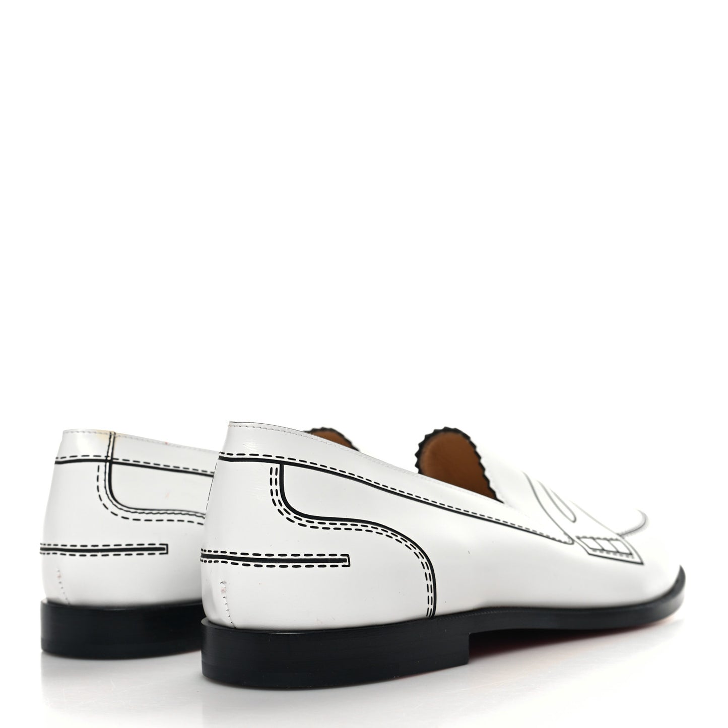 Calfskin Women Mocalaureat Trompl L'oeil Loafers 38 White