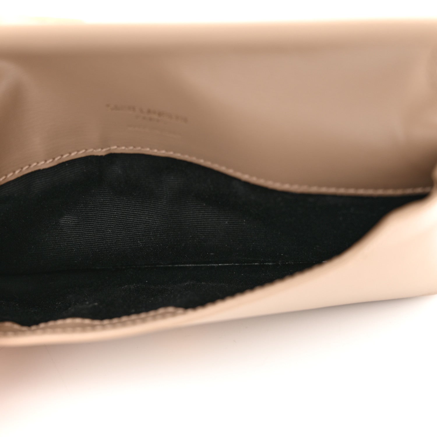 Saint Laurent Smooth Calfskin Monogram Phone Holder Crossbody Dark Beige 5 of 12