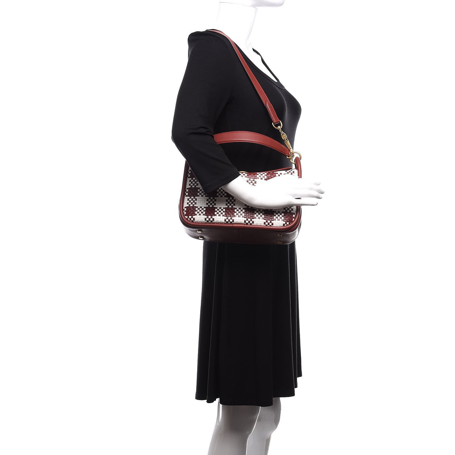 Mulberry Vichy Woven Check Small Leighton Venetian Red 2 of 9