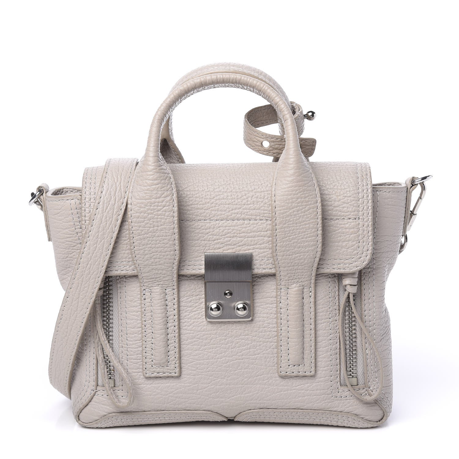3.1 Phillip Lim 3.1 Textured Calfskin Mini Pashli Satchel Feather 1 of 12