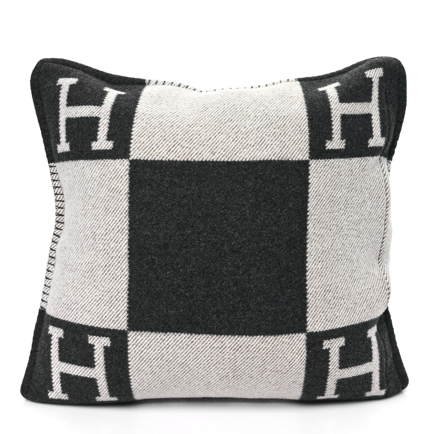 Wool Cashmere Avalon Pillow PM Ecru Gris Fonce
