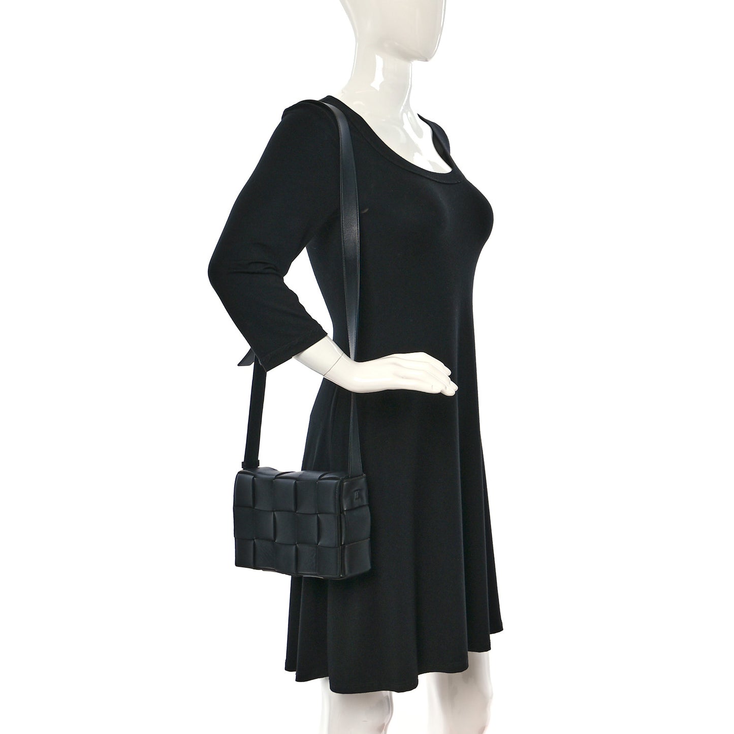 Lambskin Maxi Intrecciato Cassette Crossbody Bag Black