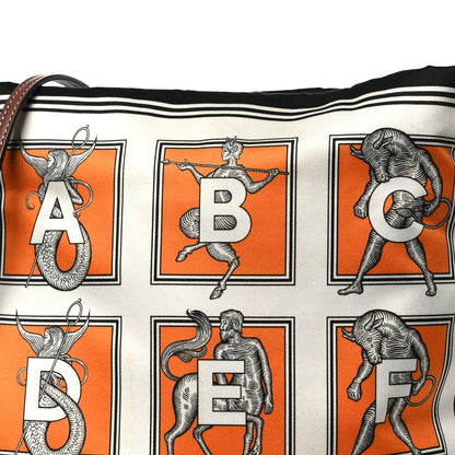 Burberry Satin Mythical Alphabet Drawstring Pouch Orange Black White 18 of 28
