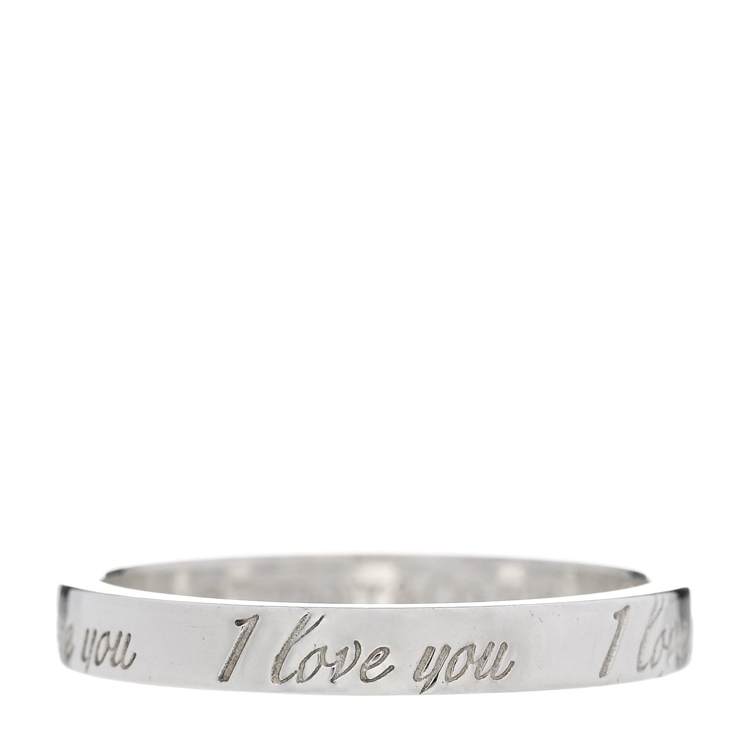 Tiffany Sterling Silver I Love You Band Ring 56 7.5 1 of 5